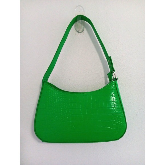 Urban Outfitters Handbags - Urban Outfitters Shoulder Purse GREEN Faux Crocodile Leather Y2K 90s Preppy